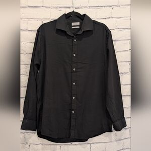 Michael Kors Black Slim Fit Stretch Dress Shirt Men's Size Large 16 1/2 32/33